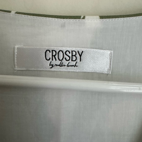 CROSBY BY MOLLIE BURCH Brawley Dress, Everglades Green/ White Leaf Print, Size S - Picture 3 of 4